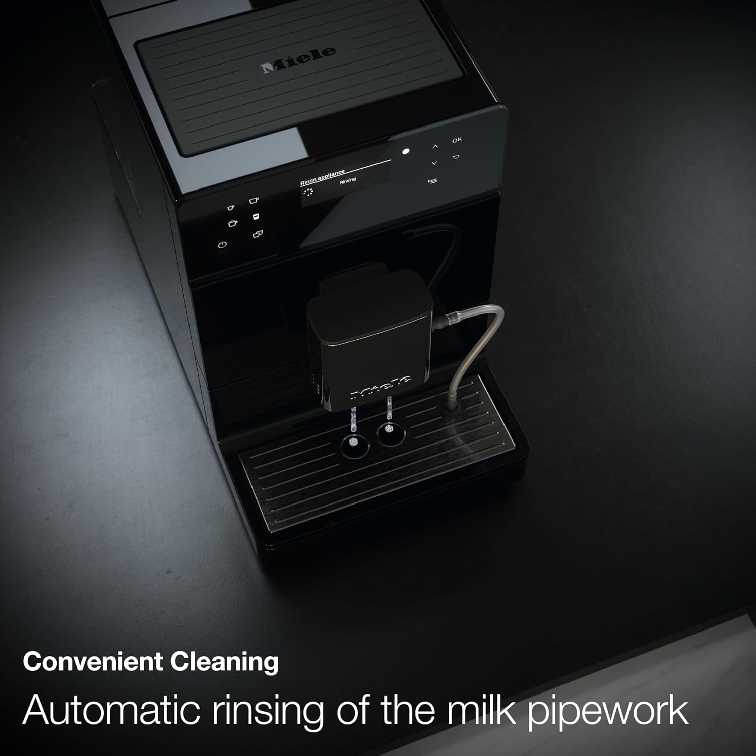 Miele CM 5310 Silence Automatic Coffee Maker - With OneTouch for Two, AromaticSystem, coffee pot, cleaning programs and more, in Obsidian Black
