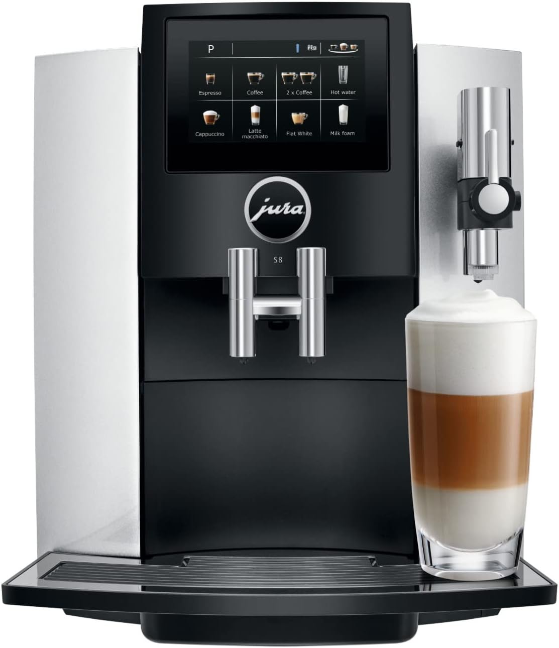 Jura S8 Automatic Coffee Machine 64 oz, Moonlight Silver