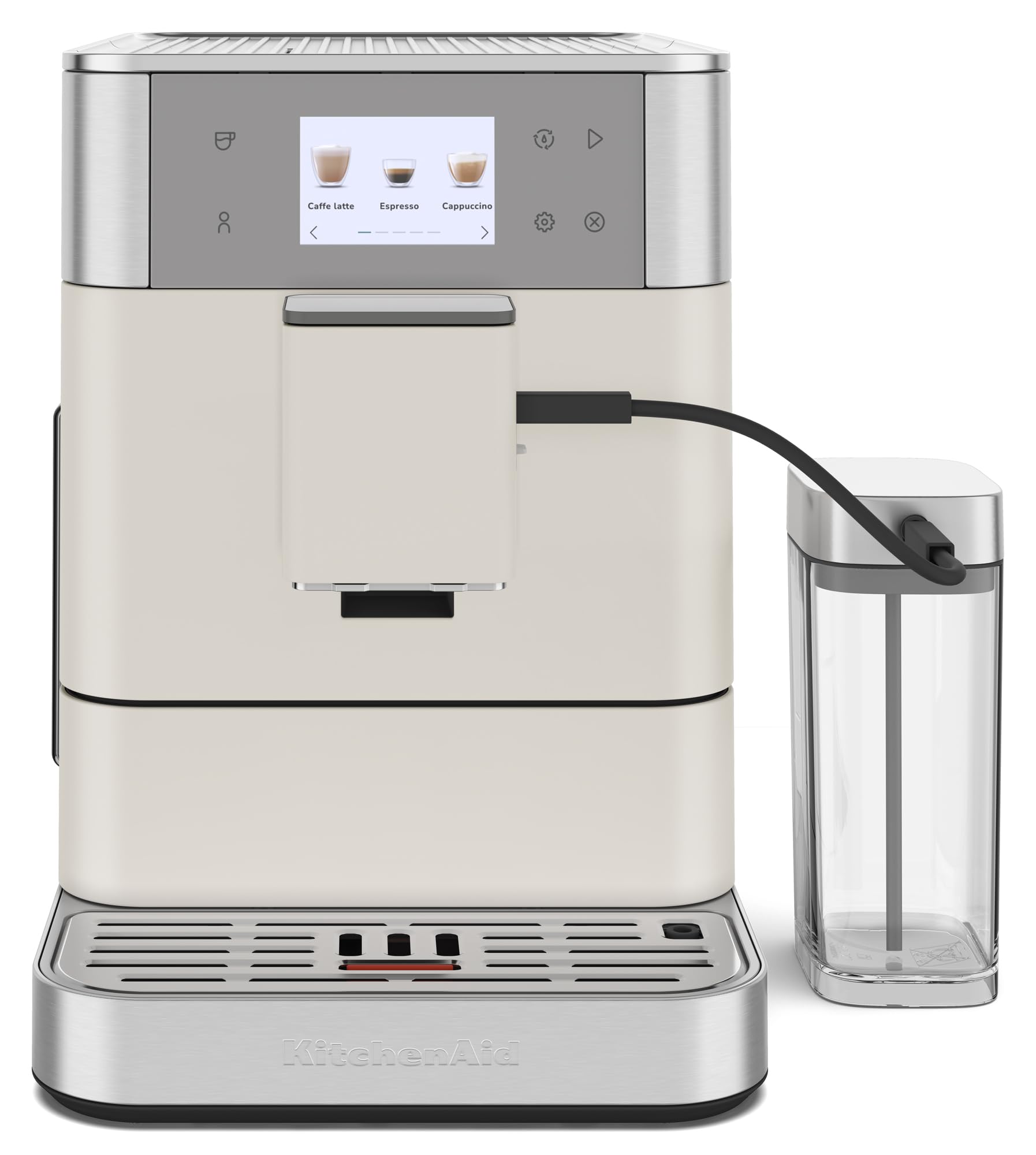 KitchenAid Fully Automatic Espresso Machine KF7 with Milk Attachment, KES8557BK, Cast Iron Black
