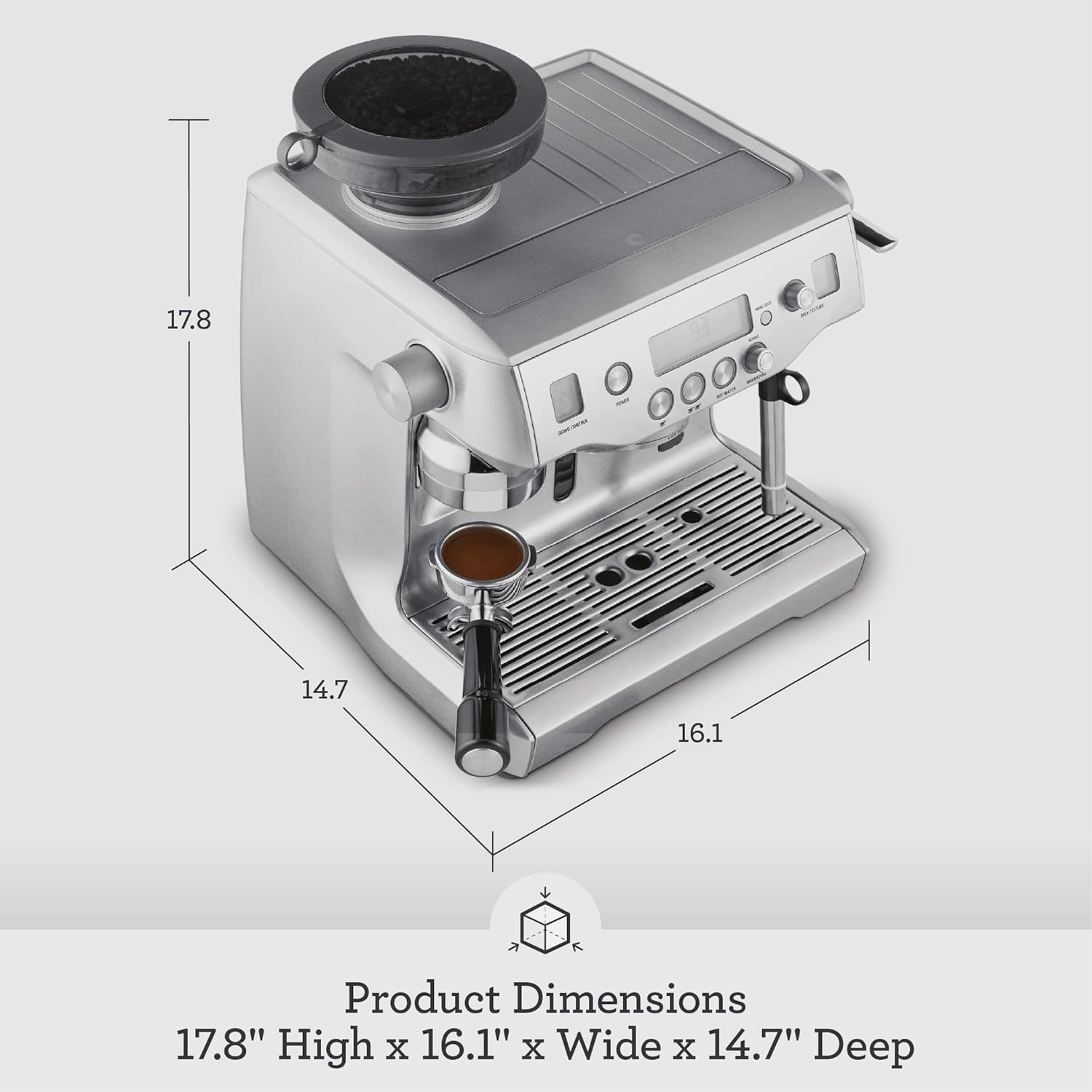 Breville Oracle Espresso Machine BES980XL, Brushed Stainless Steel