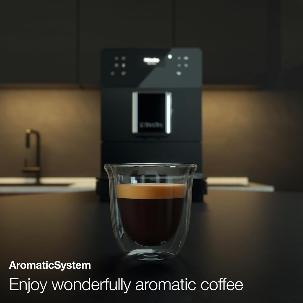 Miele CM 5310 Silence Automatic Coffee Maker - With OneTouch for Two, AromaticSystem, coffee pot, cleaning programs and more, in Obsidian Black