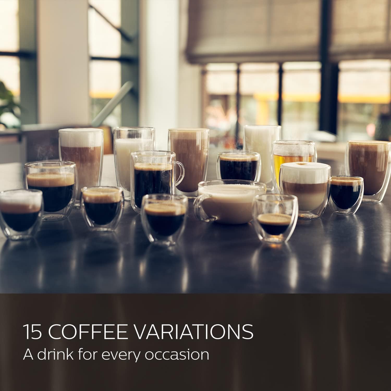 Philips Saeco Xelsis Super Automatic Espresso Machine - LatteDuo Milk System, 15 Coffee Varieties, 6 User Profiles, Touchscreen, Black & Titanium, (SM7684/04)