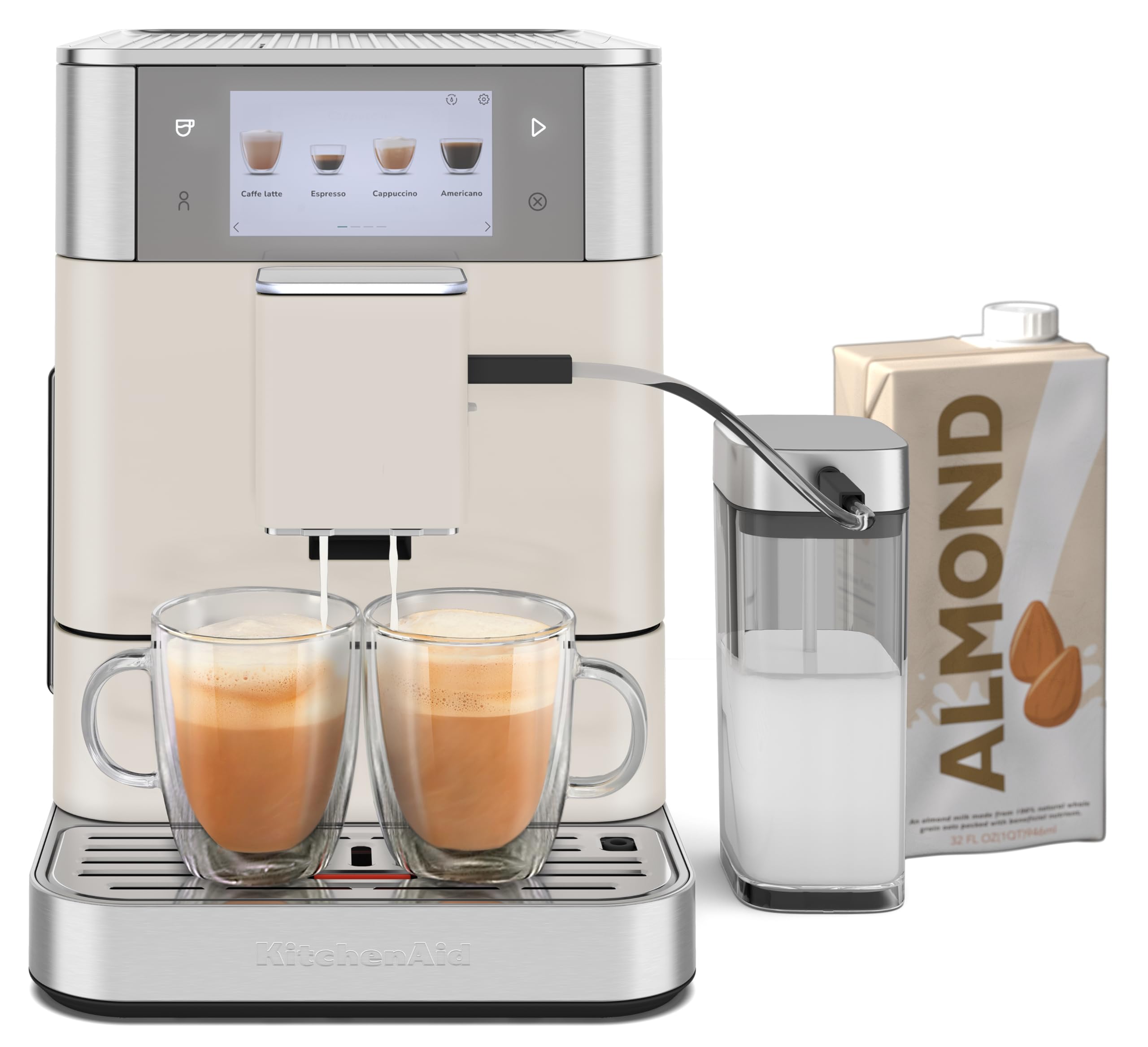 KitchenAid Fully Automatic Espresso Machine KF8 with Milk Attachment and Plant Based Milk Options, KES8558SX, Stainless Steel