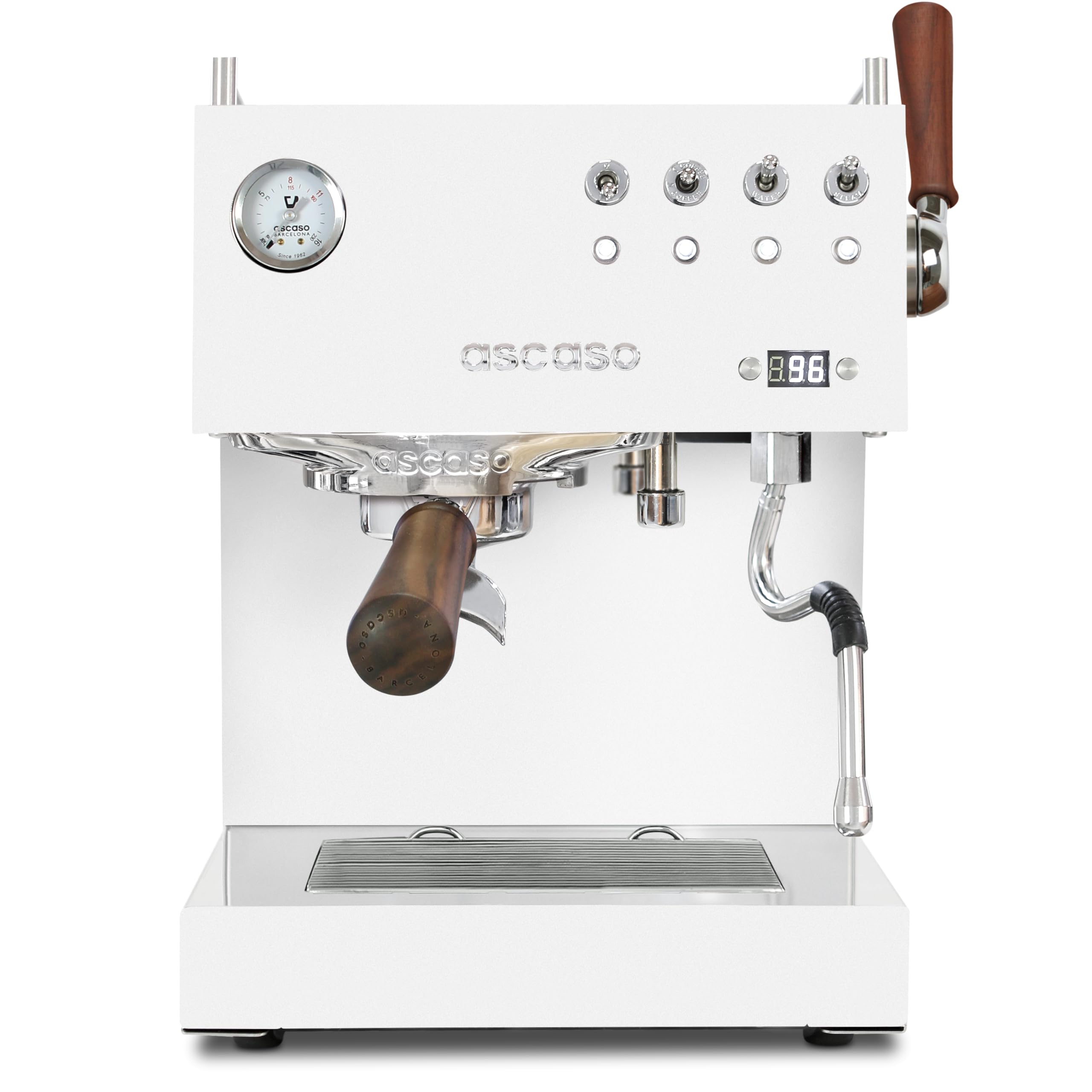 Ascaso Steel DUO PLUS Espresso Machine | PID | Programmable | Volumetric Controller | Dual Thermoblock | 120V | (Black)