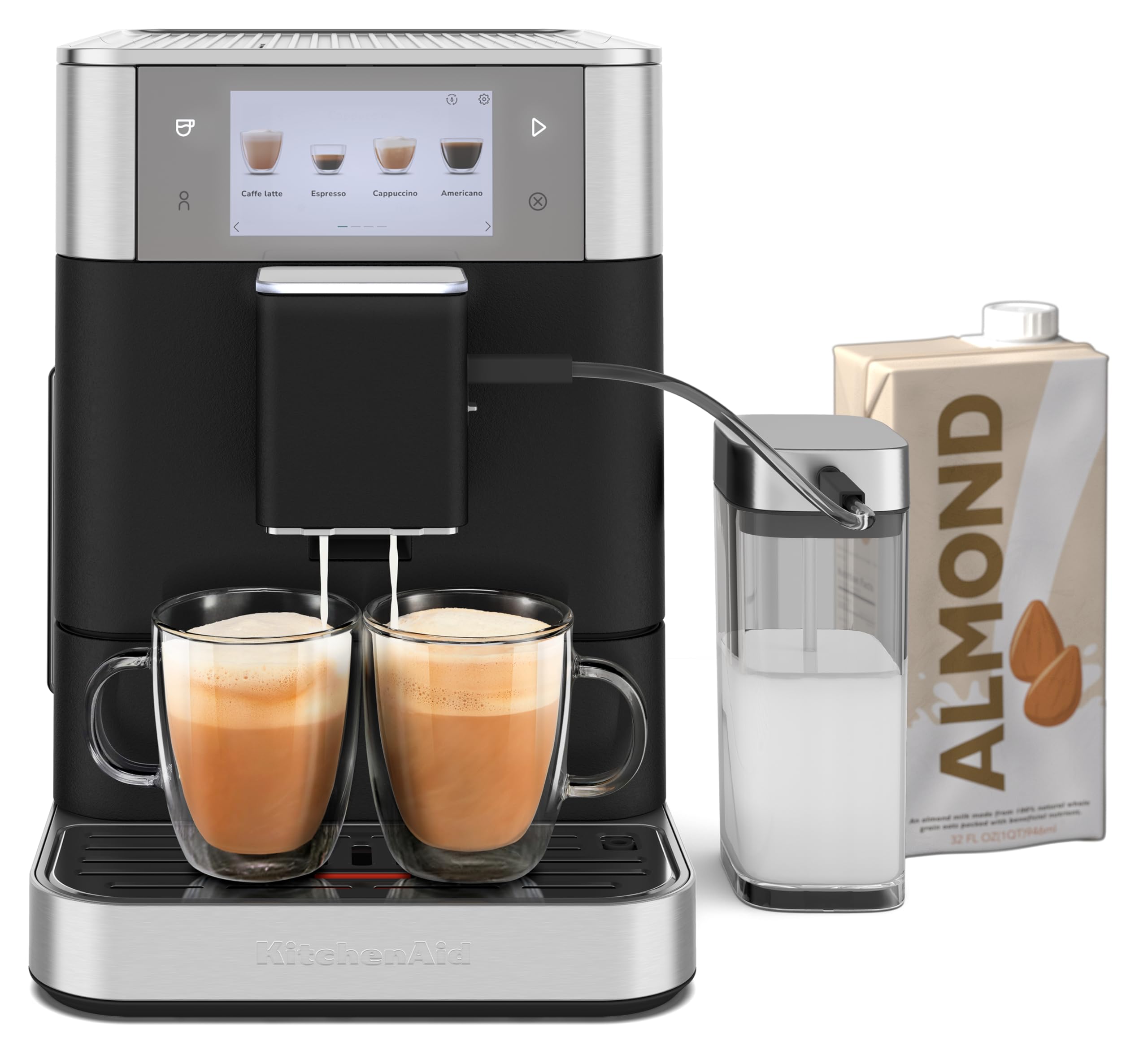 KitchenAid Fully Automatic Espresso Machine KF8 with Milk Attachment and Plant Based Milk Options, KES8558SX, Stainless Steel