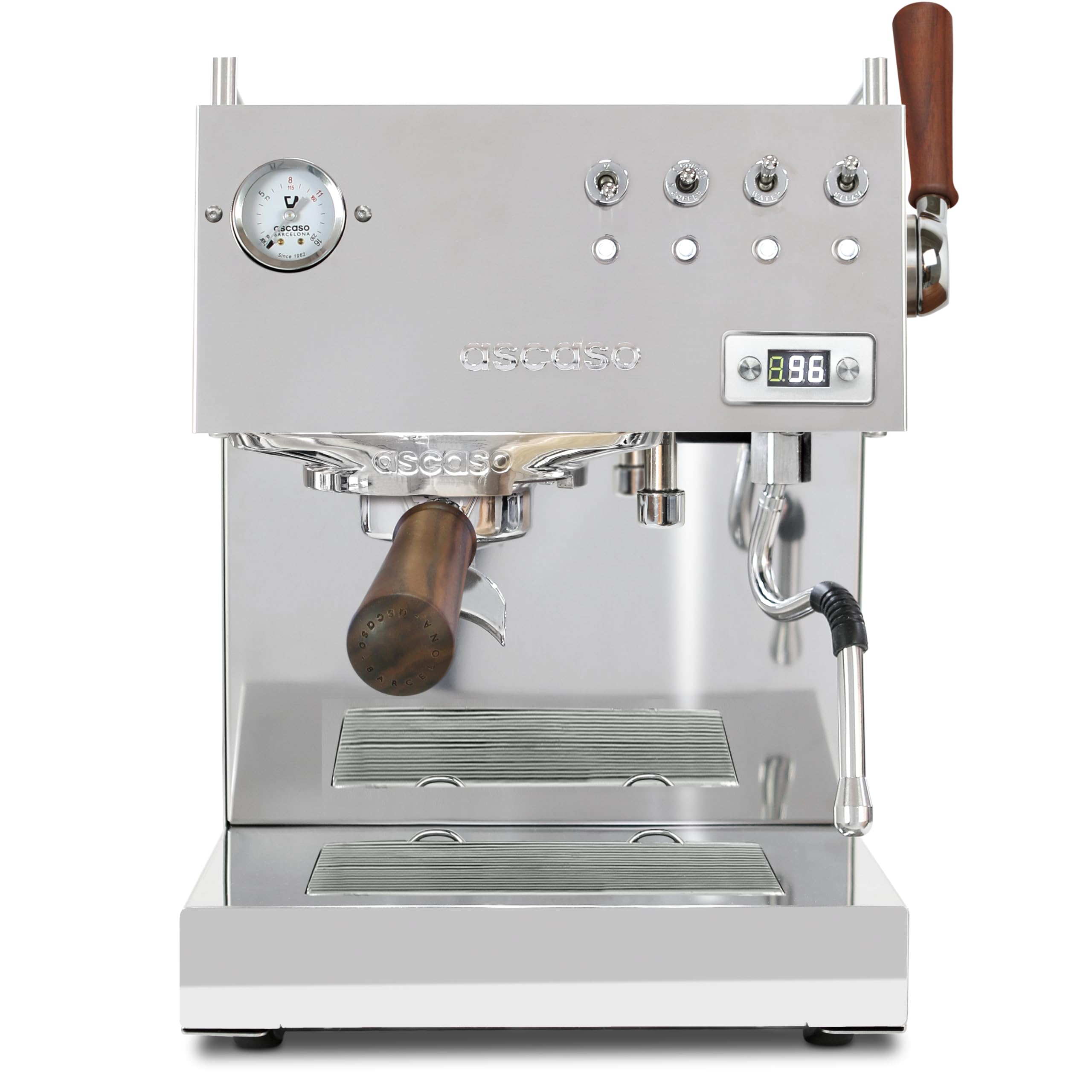 Ascaso Steel DUO PLUS Espresso Machine | PID | Programmable | Volumetric Controller | Dual Thermoblock | 120V | (Black)