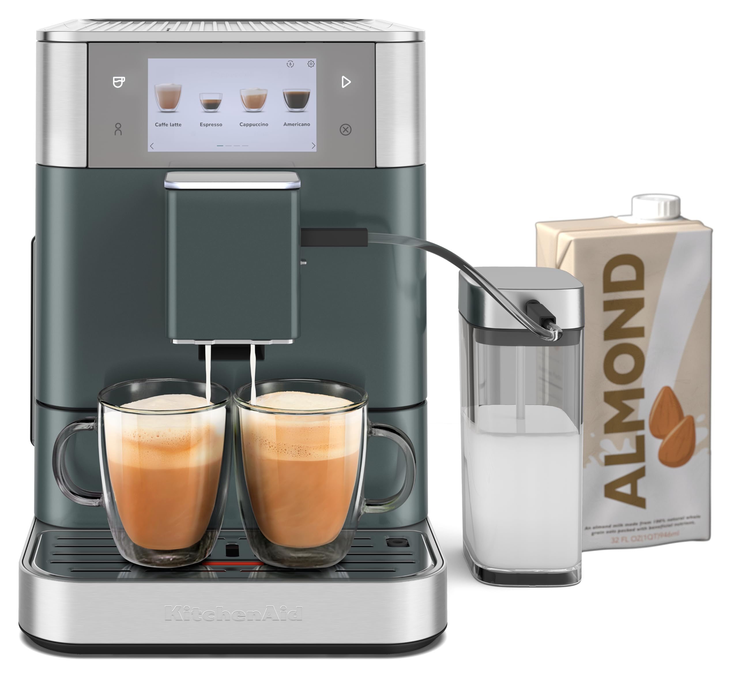 KitchenAid Fully Automatic Espresso Machine KF8 with Milk Attachment and Plant Based Milk Options, KES8558SX, Stainless Steel