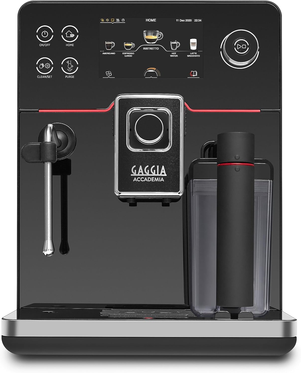 Gaggia Accademia Luxury Italian Fully Automatic Espresso Machine with 19 Customized drink settings,0.5 Liters,RI9782/46 Brushed Stainless