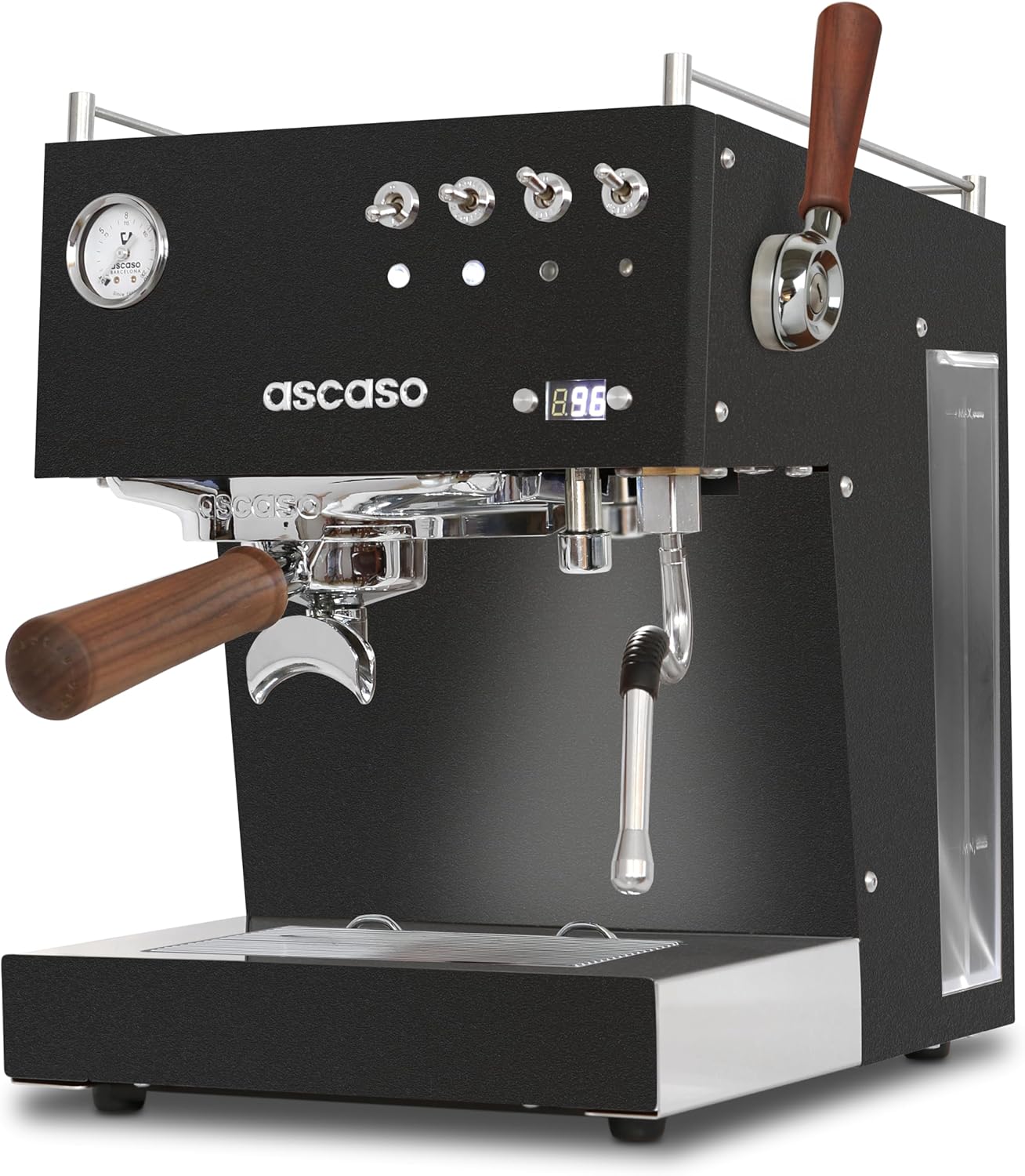 Ascaso Steel DUO PLUS Espresso Machine | PID | Programmable | Volumetric Controller | Dual Thermoblock | 120V | (Black)